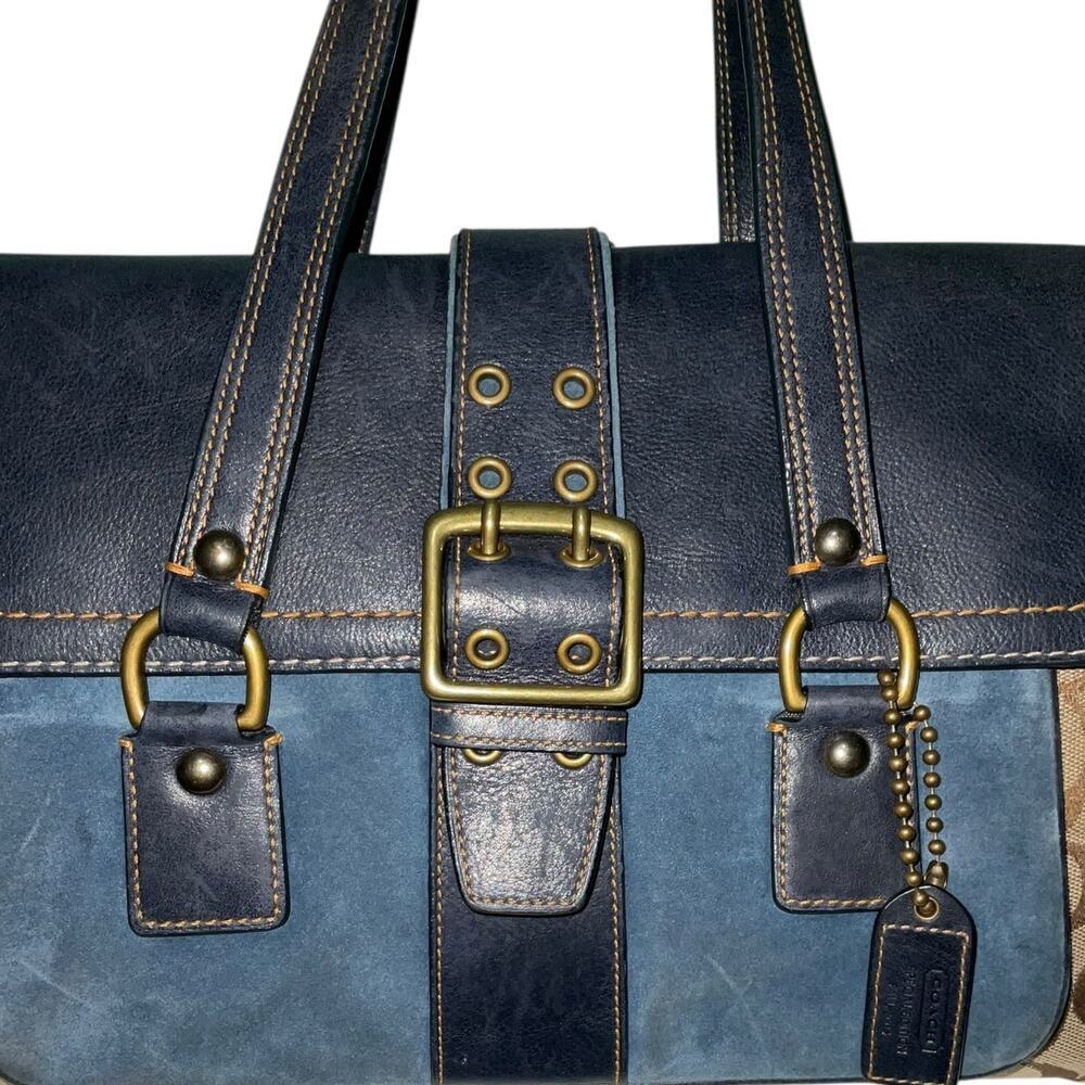 Vintage Coach Special Edition Fall 2004 Signature Leather Carryall Flap Satchel - Picture 14 of 16